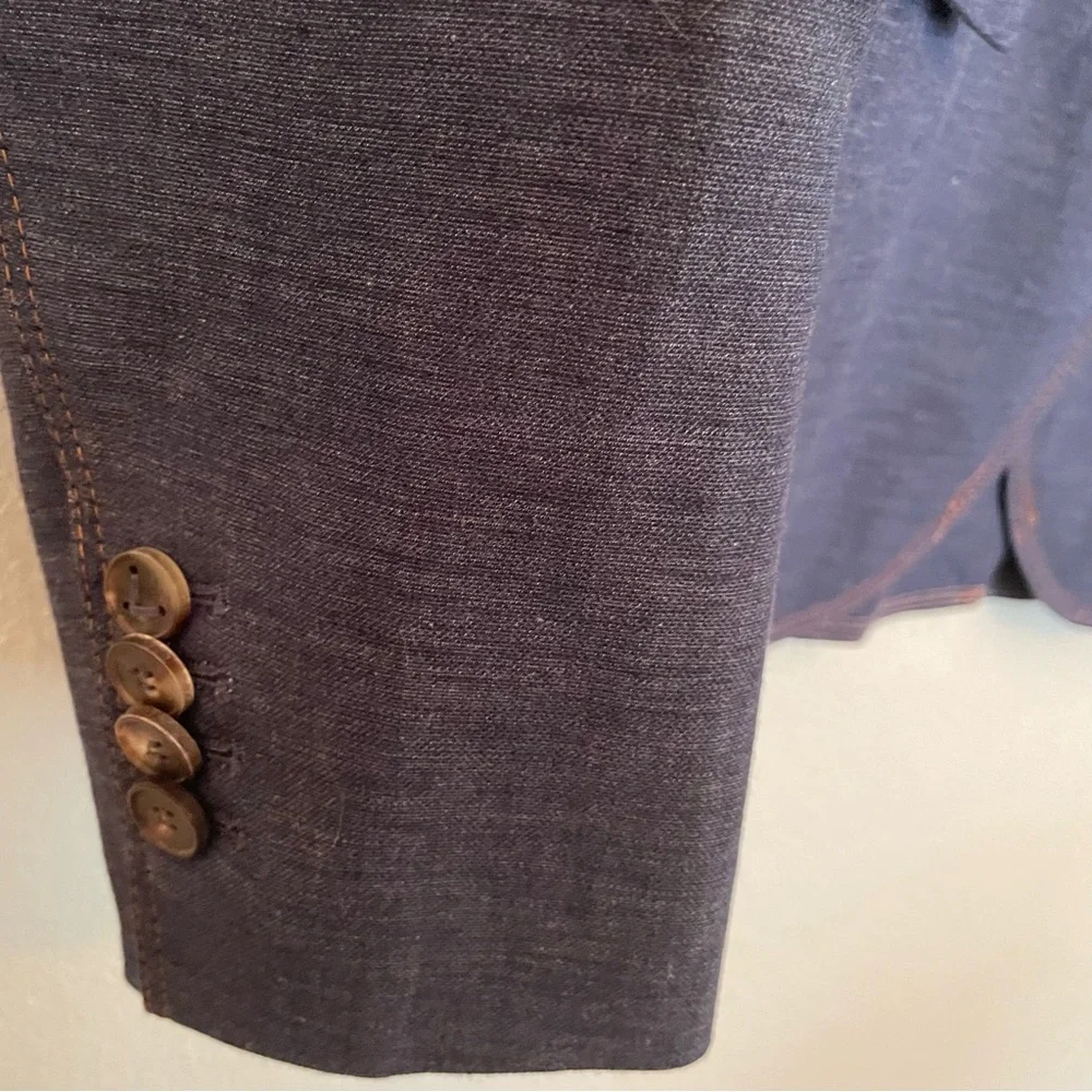 Layfayette 148 Women’s‎ Blazer Size 4 Cotton/Linen Blue